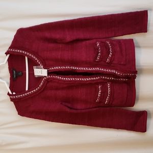 White House Black Market Small Red Sweater Top Cardigan NEW